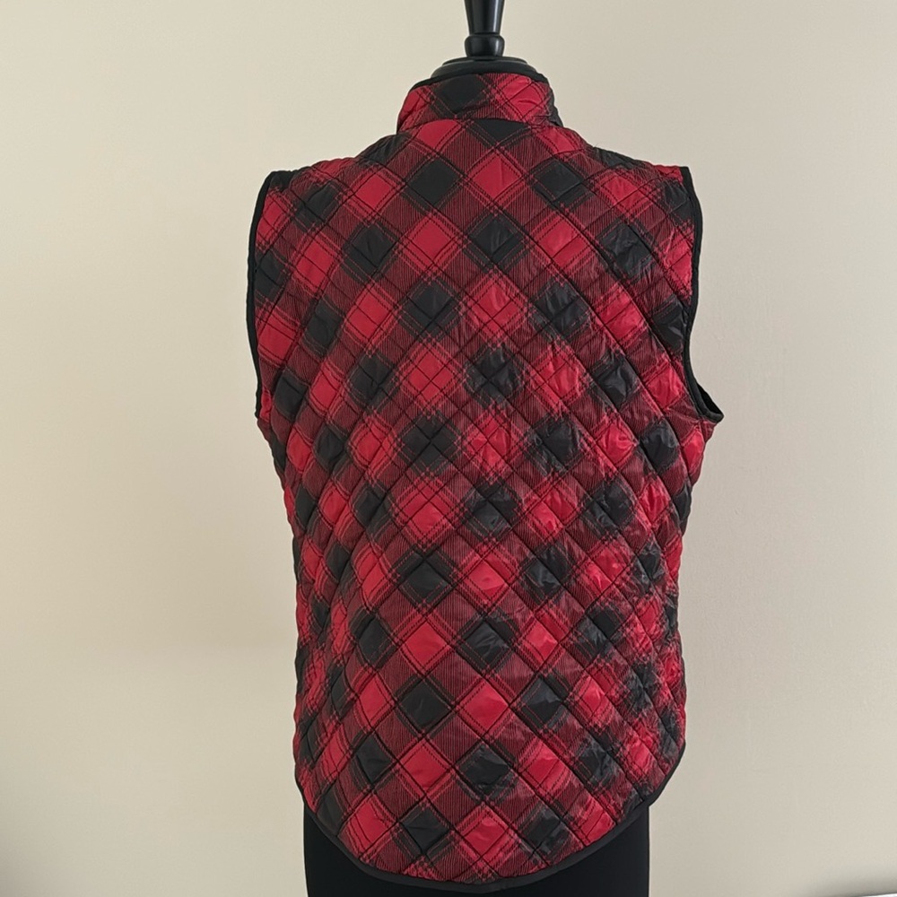 Karen Scott Petite Plaid Lightweight Puffer Vest EUC Size PXL - Picture 6 of 9